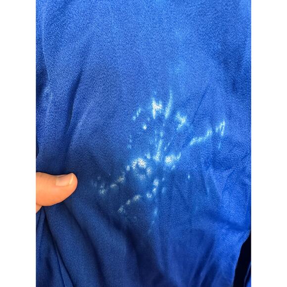 JOSEPH Women's Royal Blue High Neck Attached Scarf Cannon Glazed Top Size 38 - Picture 8 of 14